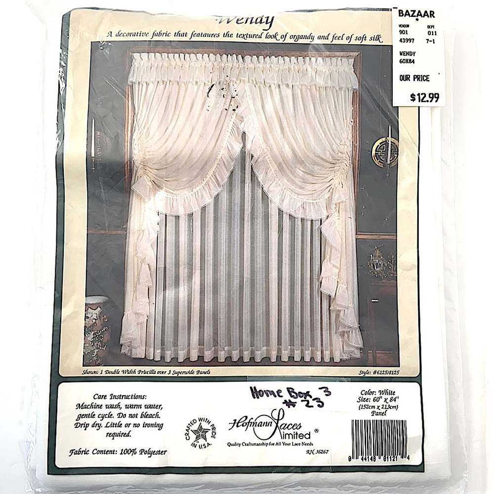 WHITE PANEL CURTAIN by Hofmann Laces Limited